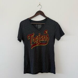 USC Trojans Women's V-Neck T-Shirt - Charcoal Gray - Size M